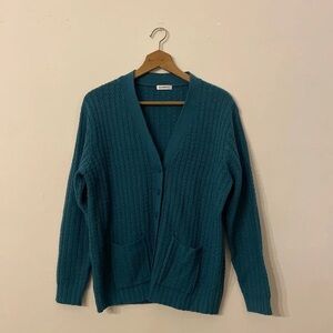 Croft & Barrow Deep Teal Cable Knit Cardigan